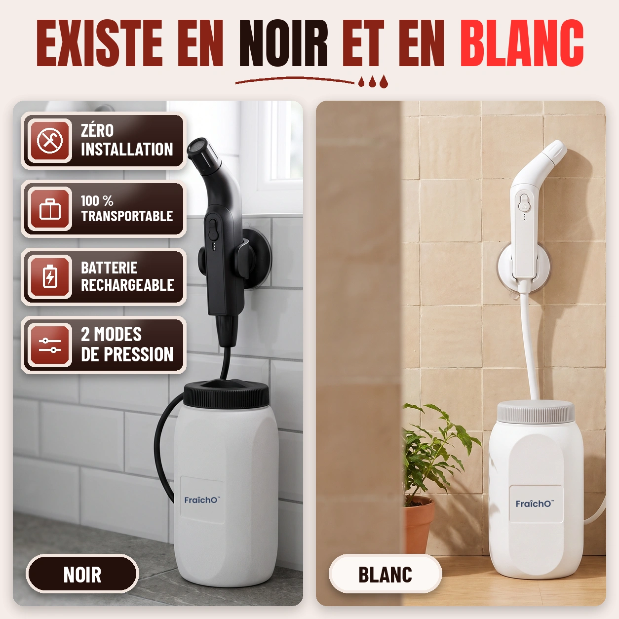 Le bidet existe en noir et en blanc