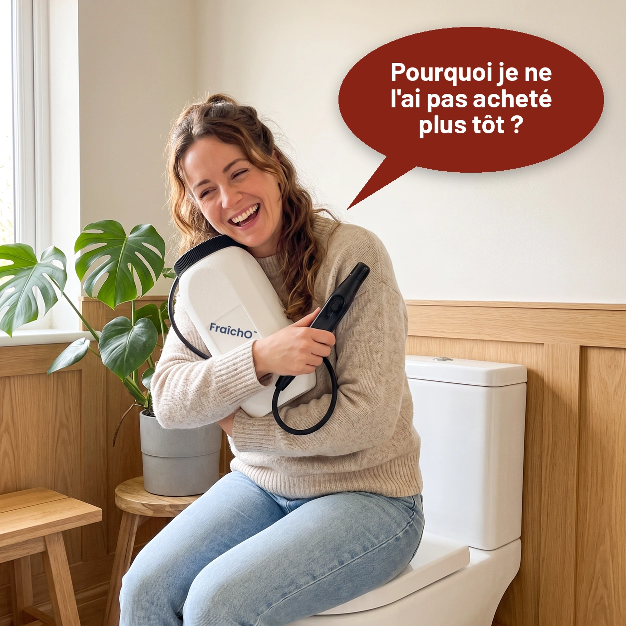 Cliente ravie avec son bidet