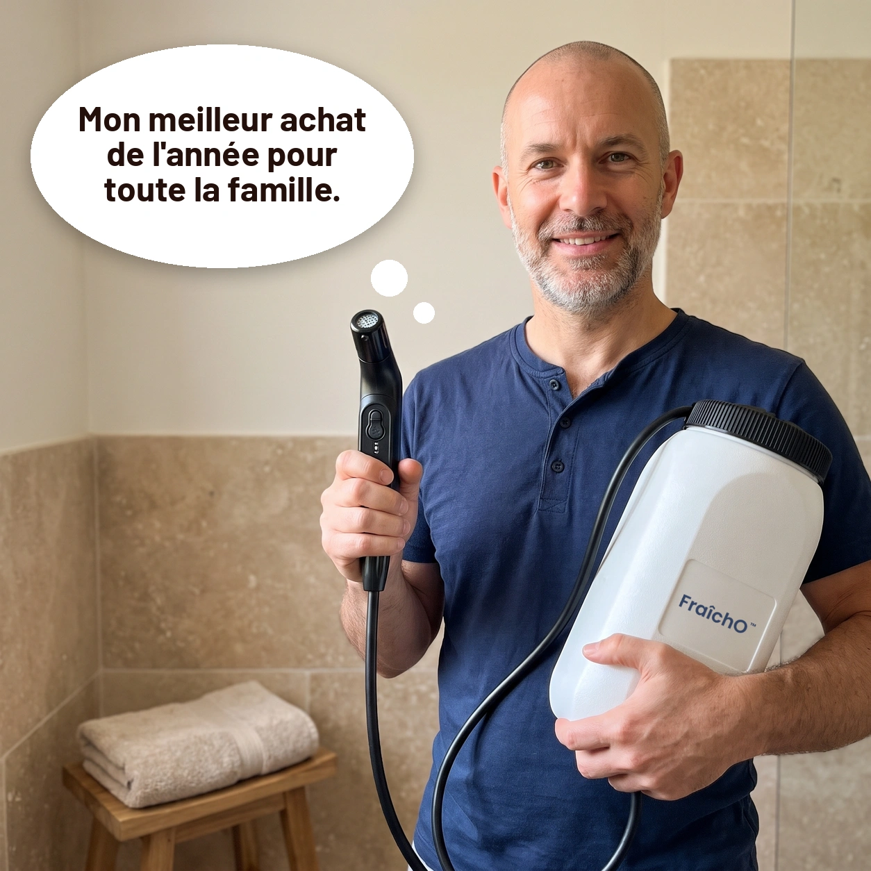 Client qui présente son bidet